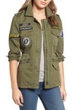 Women's Velvet By Graham & Spencer Patched Army Jacket - Green
