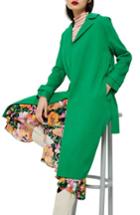 Women's Topshop Plisse Belted Duster Coat Us (fits Like 0) - Green