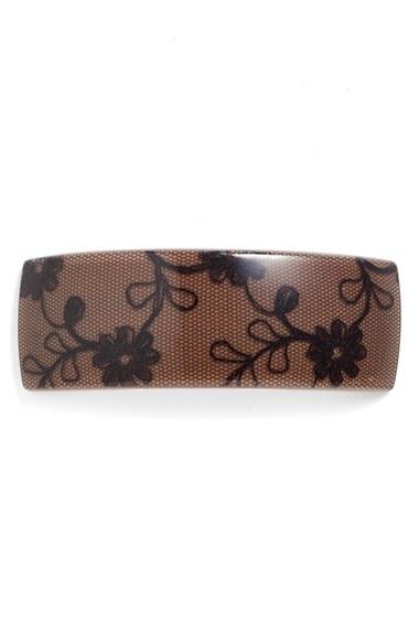 France Luxe 'volume' Rectangle Barrette, Size - Brown