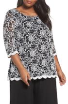 Women's Alex Evenings Embroidered Tulle Blouse