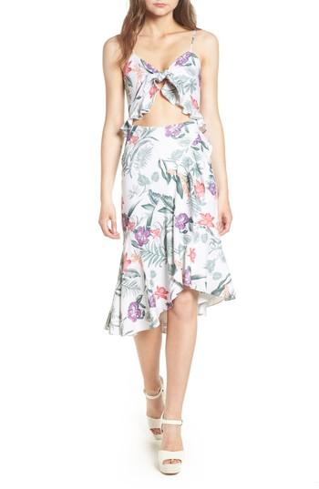 Women's Wayf Mahari Cutout Midi Dress - Ivory