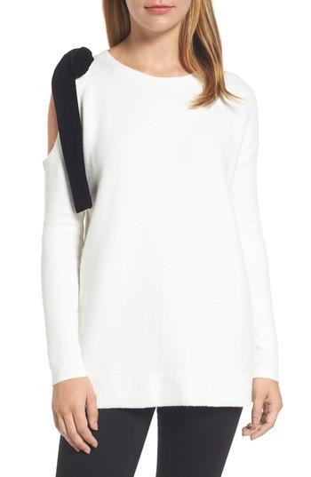 Women's Halogen Velvet Bow Sweater - Ivory