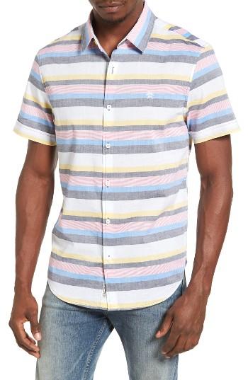 Men's Original Penguin Short Sleeve Stripe Lawn Sport Shirt