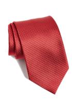 Men's David Donahue Solid Silk Tie, Size - Red