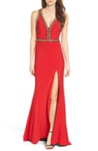 Women's Mac Duggal Chain Jersey Gown - Red