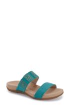 Women's Aetrex 'macy' Double Band Slide Sandal Eu - Blue/green