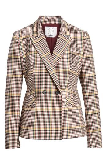 Women's 1901 Double Breasted Plaid Blazer - Red