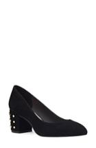 Women's Nine West Cerys Studded Block Heel Pump M - Black