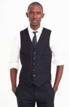 Men's J.crew Ludlow Trim Fit Solid Wool Vest - Black
