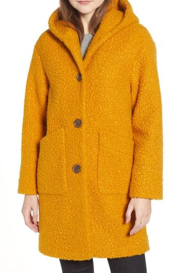 Women's Halogen Hooded Coat - Yellow