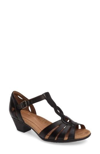 Women's Rockport Cobb Hill Abbott T-strap Sandal M - Black