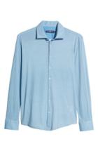 Men's Stone Rose Honeycomb Print Knit Sport Shirt, Size - Grey