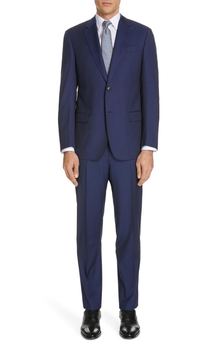 Men's Emporio Armani Trim Fit Stripe Wool Suit