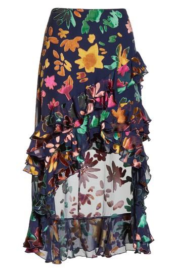 Women's Alice + Olivia Sasha Asymmetrical Tiered Ruffle Skirt - Blue