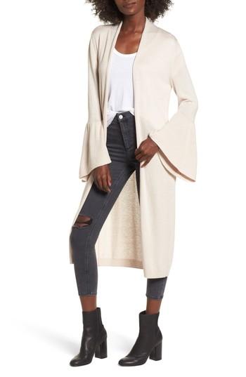 Women's Leith Longline Flare Sleeve Cardigan - Beige