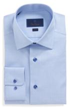 Men's David Donahue Slim Fit Solid Dress Shirt - 36/37 - Blue