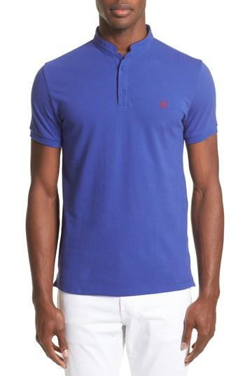 Men's The Kooples Sport Contrast Officer Collar Polo - Blue