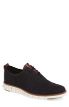 Men's Cole Haan Zerogrand Stitchlite Woven Wool Wingtip .5 M - Black