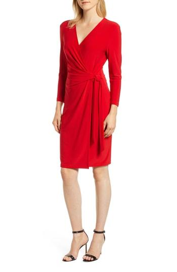 Women's Anne Klein Faux Wrap Dress - Red