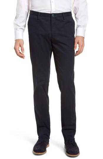 Men's Boss Stanino-w Flat Front Stretch Cotton Trousers R - Blue