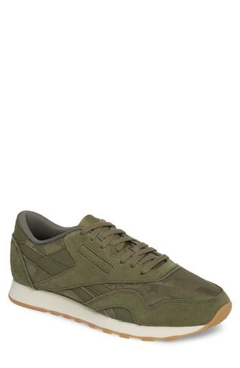 Men's Reebok Classic Leather Nylon Sg Sneaker M - Green