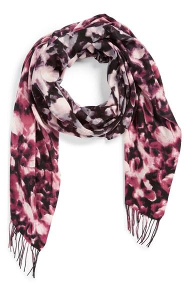 Women's Nordstrom Ultraviolet Blossoms Scarf, Size - Burgundy