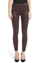 Women's L'agence Margot High Waist Glitter Coated Jeans - Red