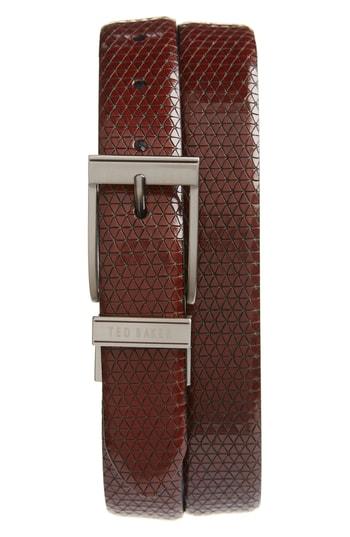 Men's Ted Baker London Tatti Reversible Leather Belt - Chocolate