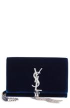 Women's Saint Laurent Small Kate Crystal Logo Wallet On A Chain -