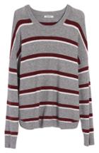 Women's Halogen Scallop Trim Sweater, Size - Red