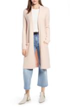 Petite Women's Halogen Long Open Front Cardigan P - Pink