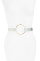 Women's Accessory Collective Faux Leather Ring Belt - Silver/ Gold