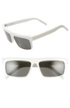 Women's Saint Laurent 57mm Flat Top Sunglasses - Ivory/ Grey