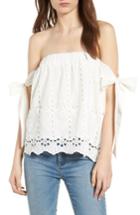 Women's Bishop + Young Eyelet Off The Shoulder Top - White