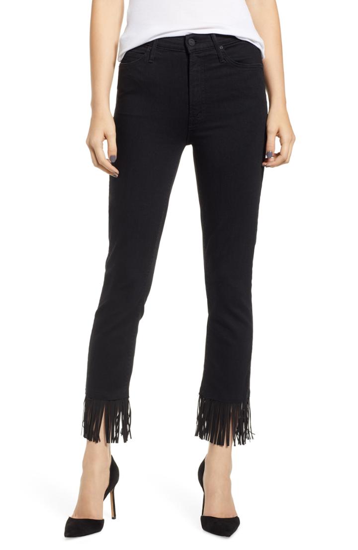 Women's Mother The Rascal High Waist Fringe Hem Jeans