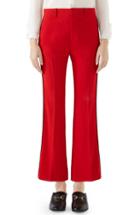 Women's Gucci Side Stripe Stretch Cady Crop Flare Pants Us / 44 It - Red