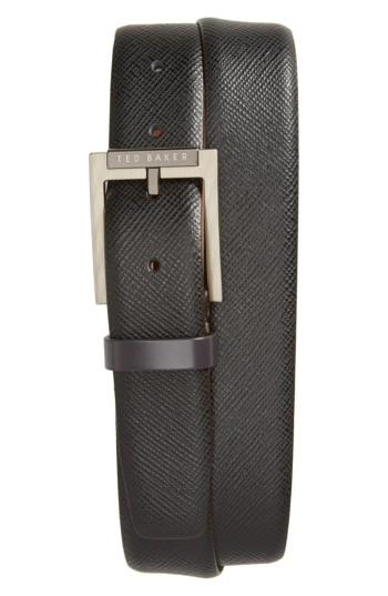 Men's Ted Baker London Parmer Leather Belt - Black