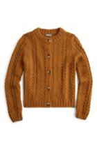 Women's J.crew Point Sur Pointelle Knit Cardigan - Brown
