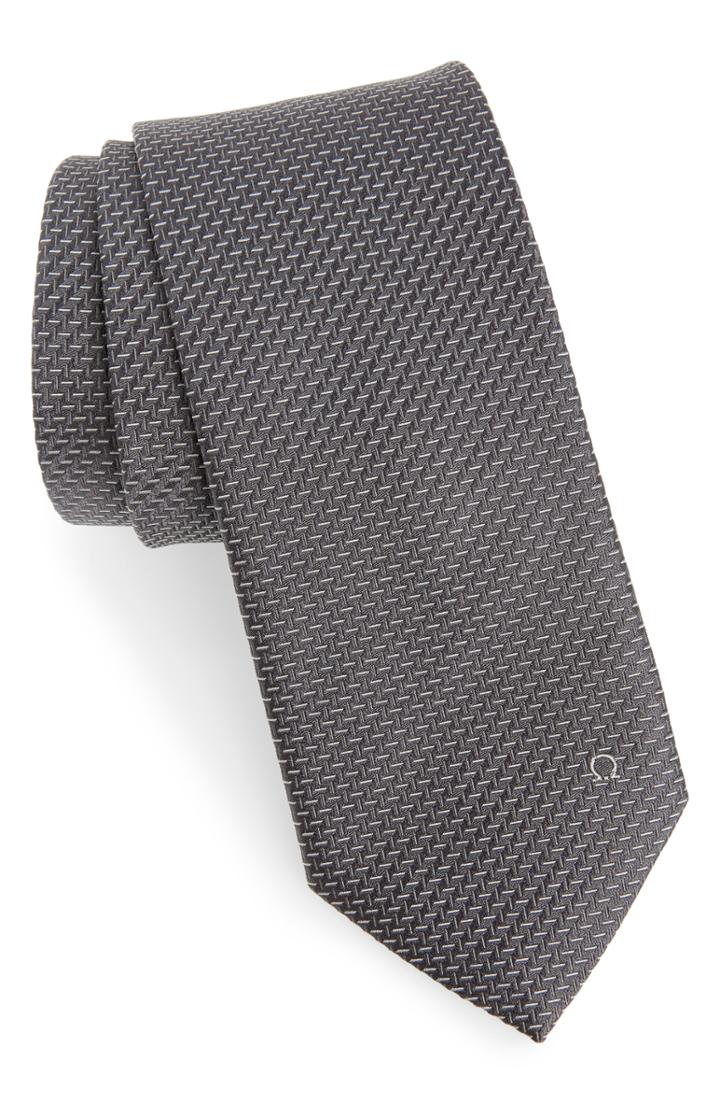Men's Salvatore Ferragamo Eivissa Silk Tie, Size - Grey