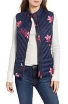 Women's Joules Printed Chevron Quilted Vest - Blue