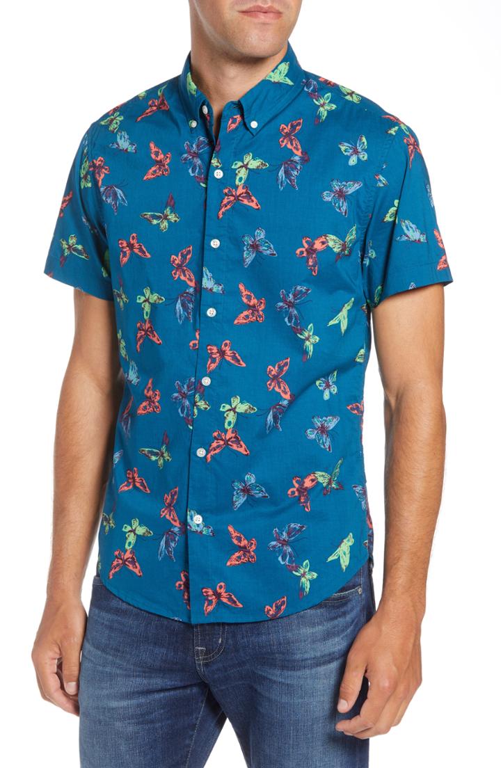 Men's Bonobos Riviera Slim Fit Butterfly Print Sport Shirt