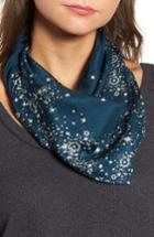 Women's Treasure & Bond Print Silk Neckerchief, Size - Blue/green