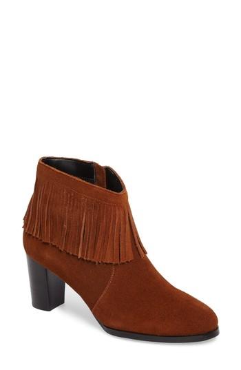 Women's David Tate Misty Fringe Bootie .5 N - Brown