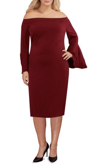 Women's Eci Off The Shoulder Bell Sleeve Sheath Dress