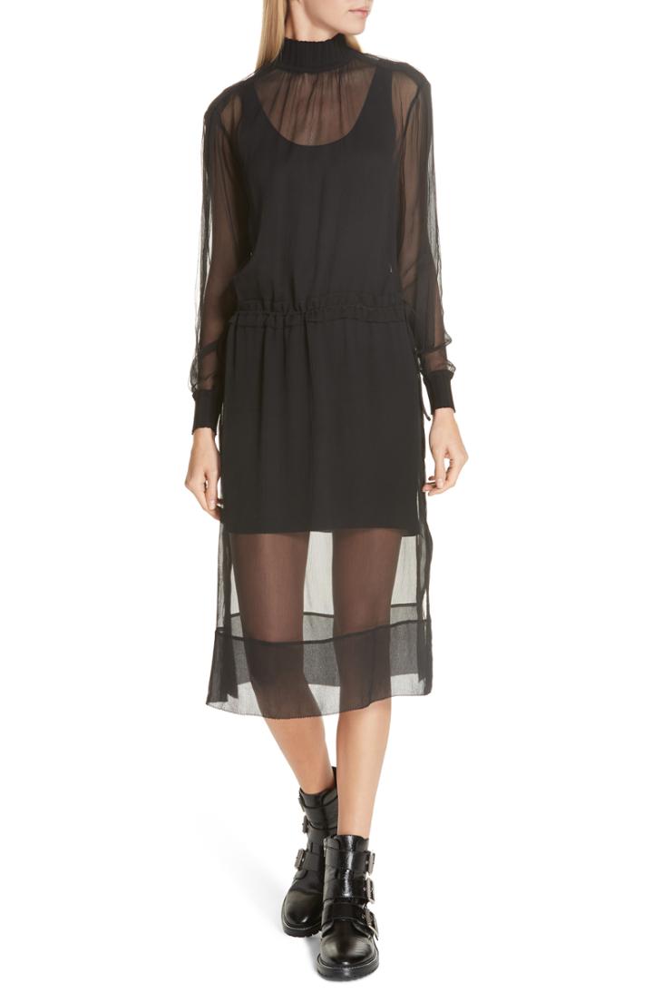 Women's Rag & Bone Dinah Silk Dress, Size - Black