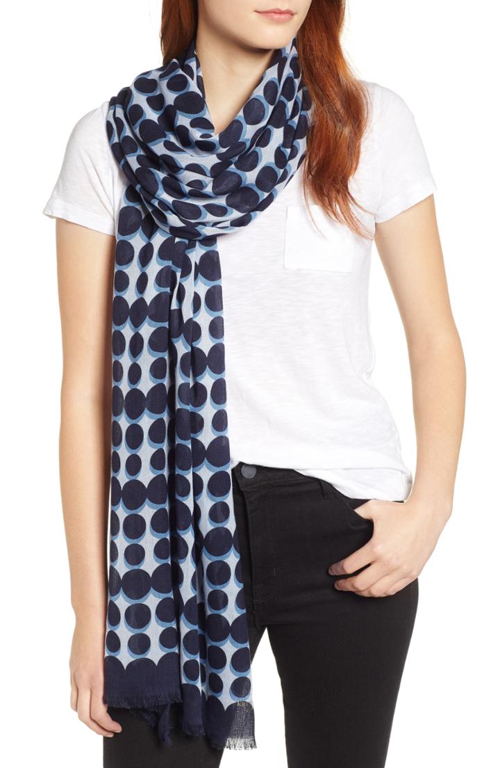 Women's Kate Spade New York Seasonless Dot Scarf, Size - Blue