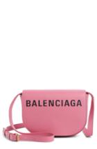 Balenciaga Extra Small Ville Calfskin Saddle Bag - Pink