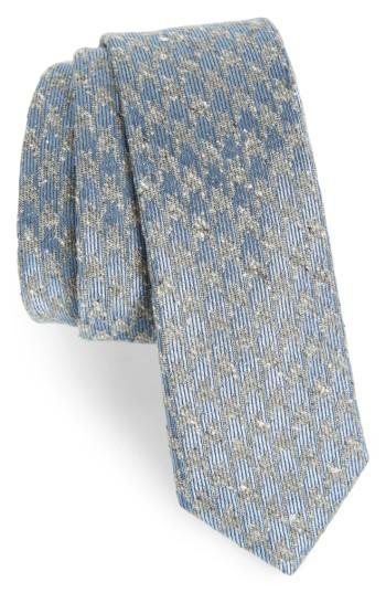Men's The Tie Bar Houndstooth Thrill Silk Tie, Size - Blue