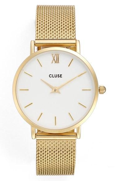 Women's Cluse Minuit Mesh Strap Watch, 33mm