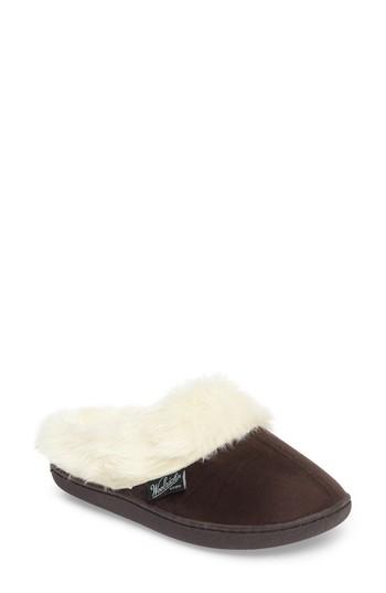 Women's Woolrich Cabin Lounger Faux Fur Slipper M - Brown